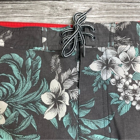 Goodfellow & Co. Men's Pull-On Swim Trunks Board Shorts 36 Turquoise Grey Gray - Picture 3 of 11